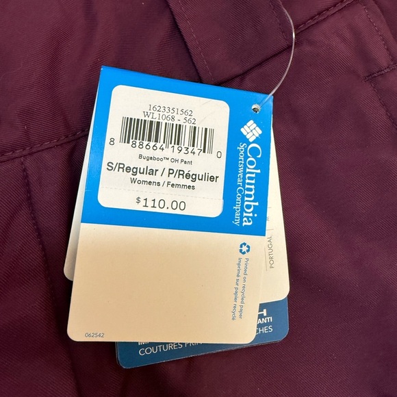 Columbia Women’s Bugaboo Burgundy Snow Pants NWT - Picture 2 of 9